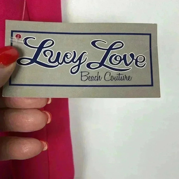 Lucy Love Womens Blouse Pink L Sleeveless Button Down Back Sash Vneck Pretty New - Picture 5 of 11